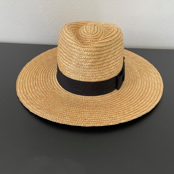 EUC Brixton Joanna Hat Straw Beach Sun Hat UPF 50 Size Medium in Honey - Picture 9 of 14